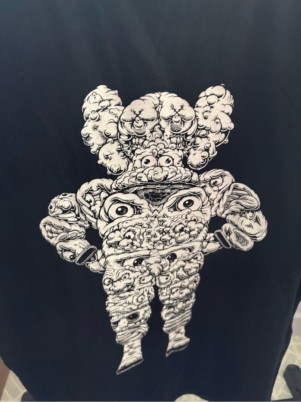 ORIGINAL FAKE x Mark Dean Veca sz 3 US sz M Black Tee Tshirt Medicom Toy KAWS - Picture 2 of 9